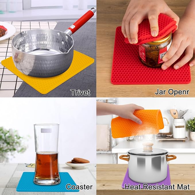 6 Pack Silicone Trivet Mat, Silicone Trivets - Image 4