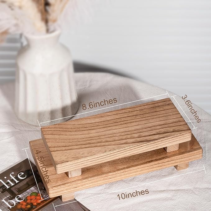 Wood Bathroom Tray Farmhouse Decor Kitchen Soap Holder, Lightweight, Easy Clean - Image 6