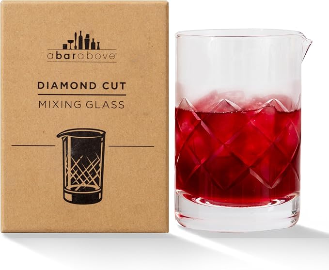 A Bar Above Cocktail Mixing Glass, Diamond Cut Stirring Pitcher, 18 Oz by ABarAbove