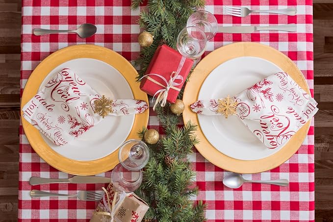 DII Checkered Tabletop Collection 100% Cotton, Machine Washable, Tablecloth - Image 5