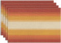 Emvency Farmhouse Placemats Set of 4, 12x18 Inch, Geometric Striped | Retro by Emvency