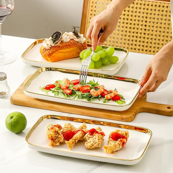LETAOTAO Serving Platters, Ceramic Serving Platters Set of 4, 12 Inch - Image 4