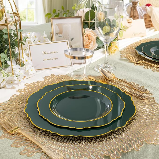 350PCS Green Plastic Plates - Image 5