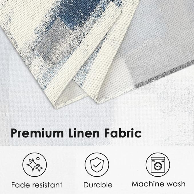 Emvency Farmhouse Placemats Set of 4, 12x18 Inch, Abstract Blue Grey | Abstract - Image 3