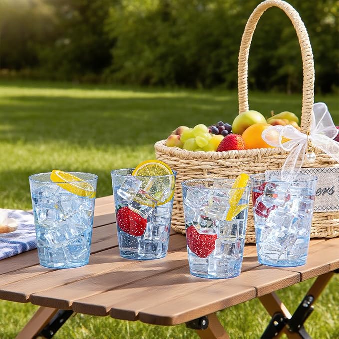 DaYammi 100 Pack Blue Plastic Cups 10 oz Disposable Cups Tumblers, Elegant Blue - Image 5
