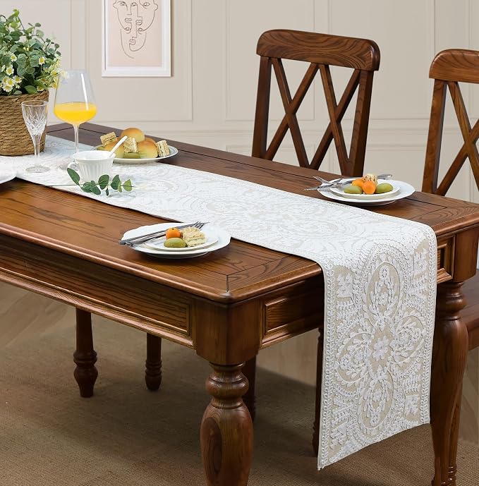 KEVA Boho Table Runner 72inches Long, Farmhouse Linen Table Runner, Rustic - Image 6