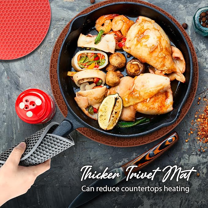 4 Pack Silicone Trivet for Hot Dishes | Heat Resistant Silicone Pot Holders for - Image 5