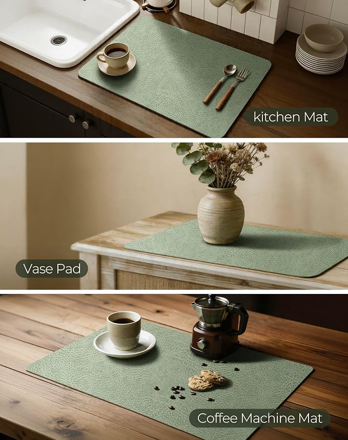 Leetaltree Reversible Faux Leather Placemats and Coasters Set of 16, 12x17 Inch - Image 7