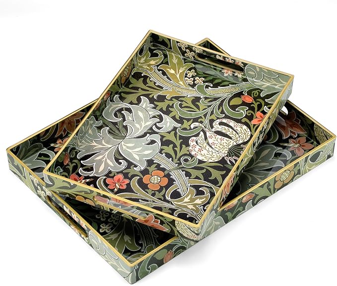 2 Pcs Serving Trays with Handles, Plastic Tray by Unknown
