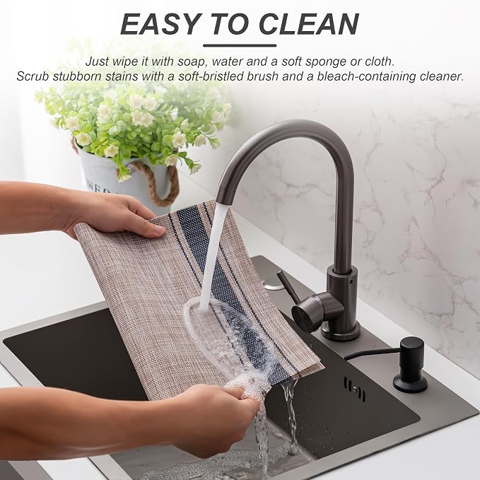 Placemats Set of 6 Washable Indoor | Outdoor Vinyl Place Mats - Image 4