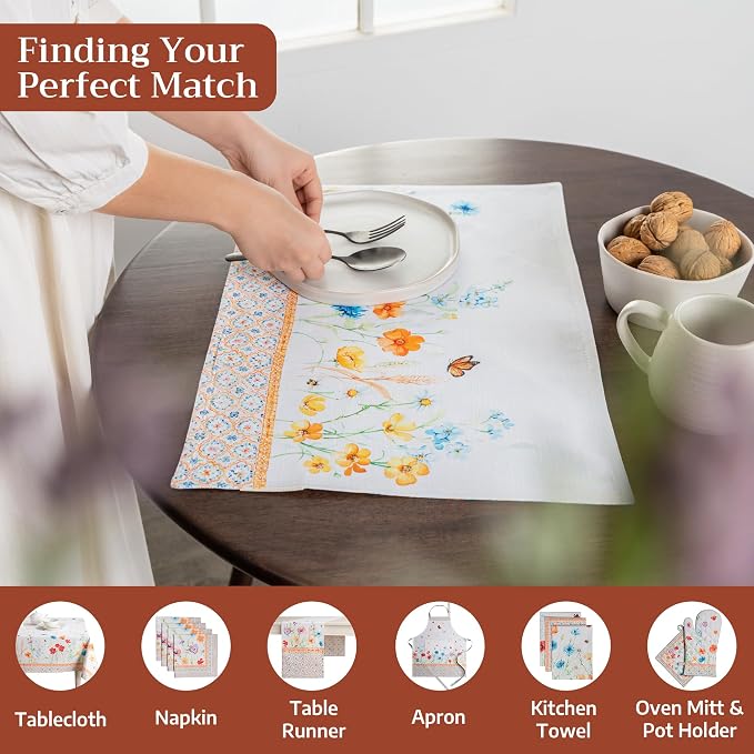 Maison d' Hermine Placemats Set of 4 Reusable 100% Cotton | Cloth Place Mats - Image 4