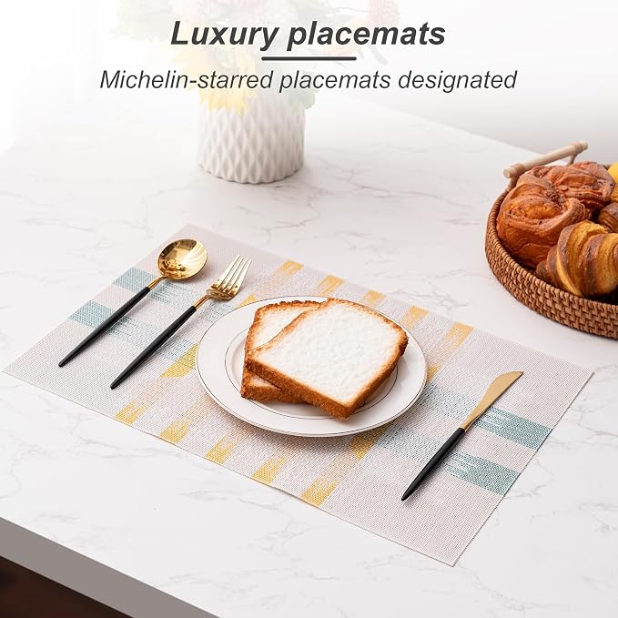 Placemats Set of 4 Washable Indoor | Outdoor Vinyl Place Mats - Image 6