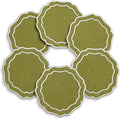 Linen Coasters for Drinks Set of 6, Fabric Coasters by EmbroideryLinenVN