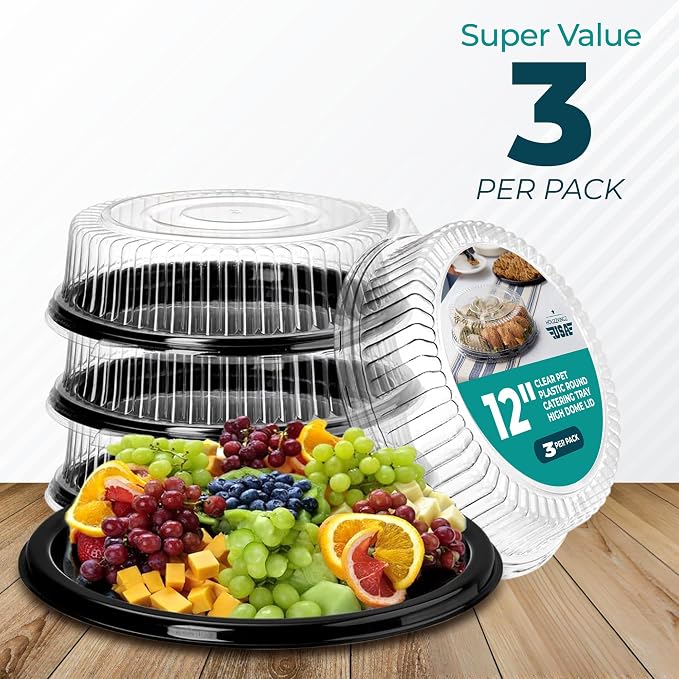 12" Catering Trays With Lids - Image 4