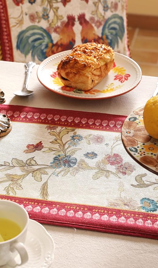 patdrea Designer Farmhouse Linen Extra Long Table Runner, Rustic Cottage Mauve - Image 7