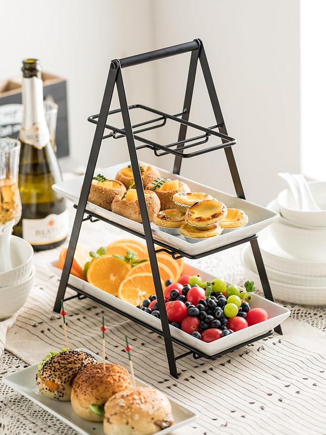 YHOSSEUN 3 Tier Serving Tray Tiered Tray Stand, 10+12+14 Inch, Large Serving - Image 6