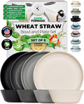 Grow Forward Premium Wheat Straw Plates and Bowls Sets by GrowForward