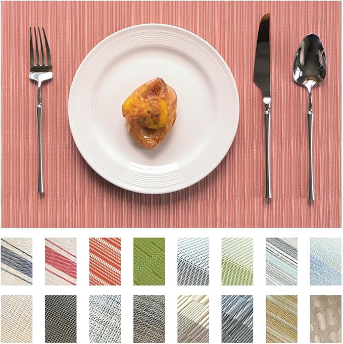 Placemats Set of 6 Vinyl/Plastic Woven Place Mats by Unknown
