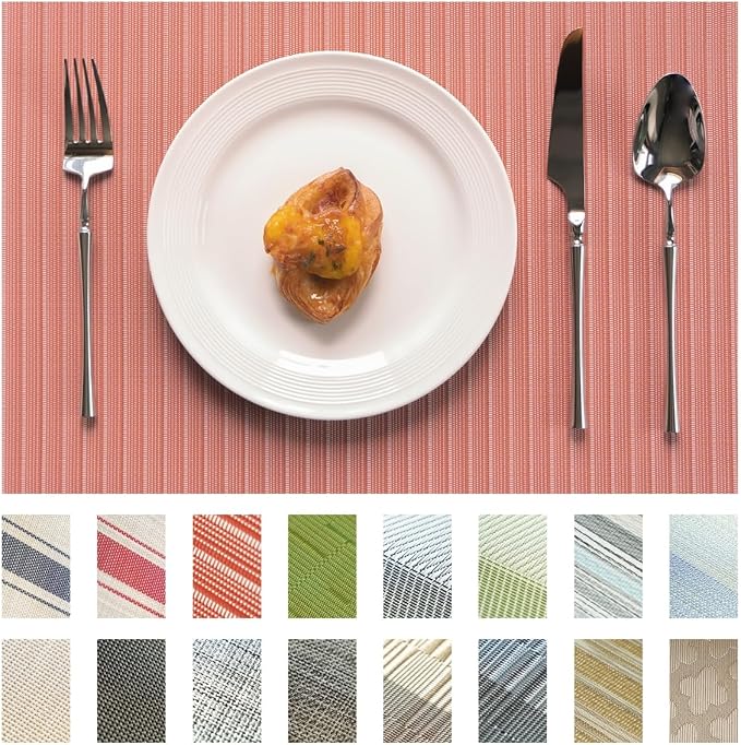 Placemats Set of 8 Vinyl/Plastic Woven Place Mats by Unknown