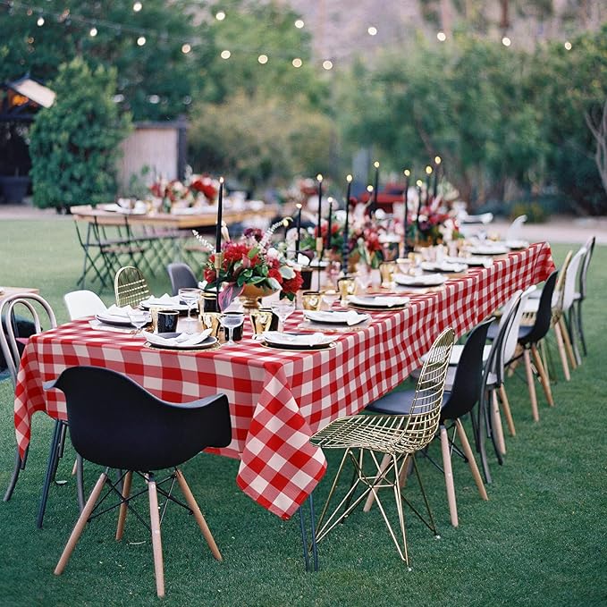 Checkered Tablecloth Rectangle, 70 x 140 Inch - Image 2