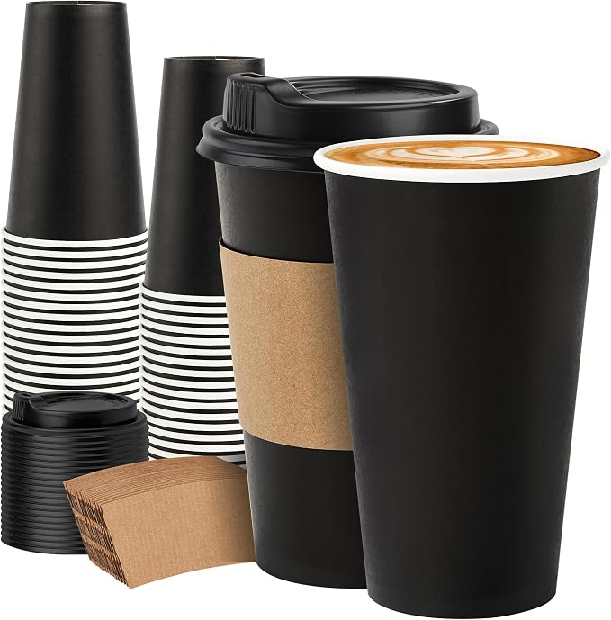 METAPRINT 50 Pack 16 oz Disposable Coffee Cups by METAPRINT