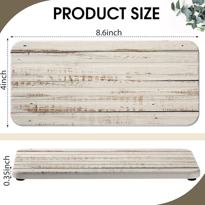 2Pcs 8.6x4'' Water Absorbent Diatomite Coasters Diatomaceous Earth Drying Mat - Image 2