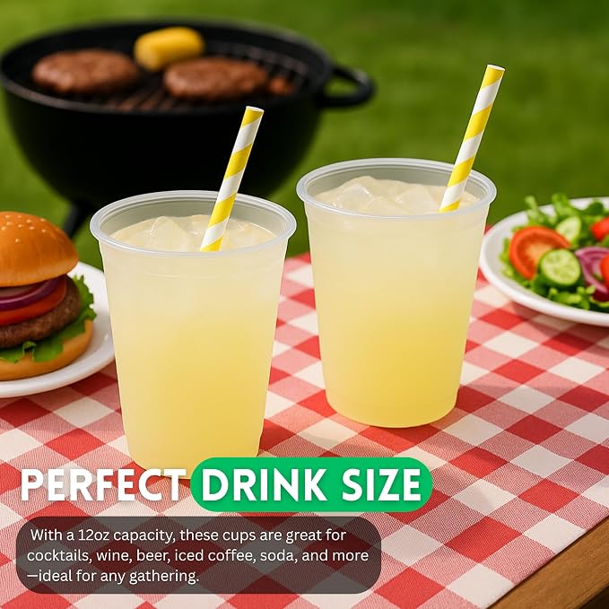 Concession Essentials – 12oz Frost Flex Plastic Cups – Shatterproof Reusable - Image 4