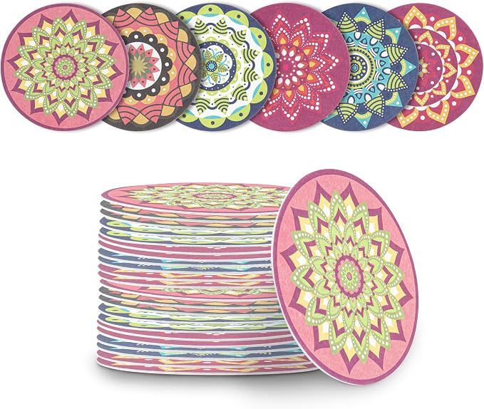 Restaurantware Round Paper Floral Coaster, 48 Pack by Restaurantware