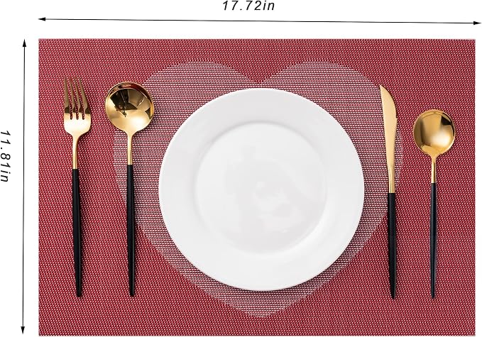 Placemats Set of 6 Washable Indoor | Outdoor Vinyl Place Mats - Image 2