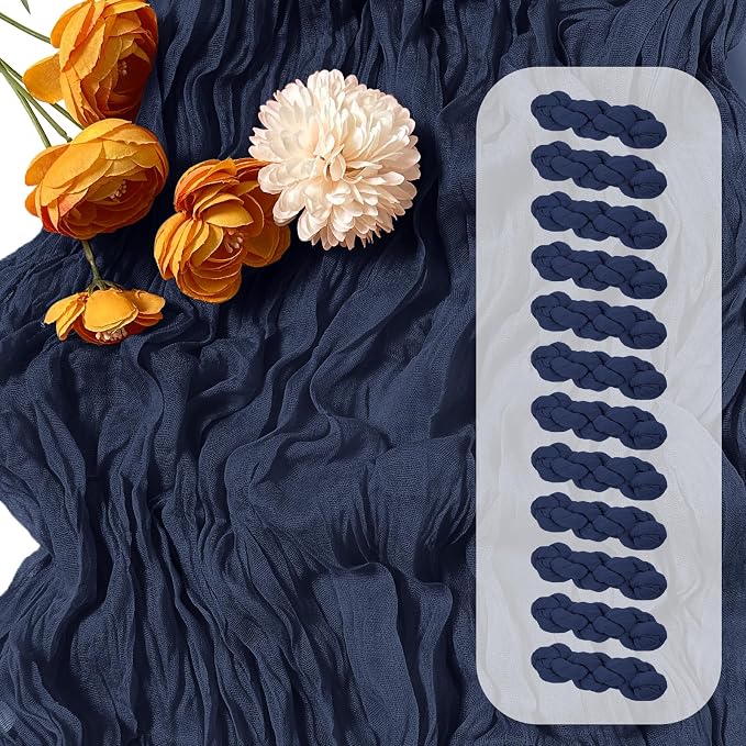 12 Pack Navy Blue Cheesecloth Table Runner 17 x 108 Inch Gauze Table Runner by Unknown