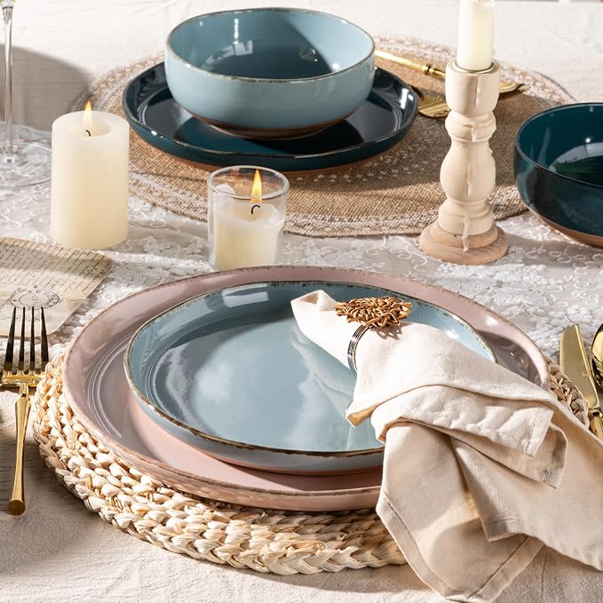 AmorArc Dinnerware Sets for 4, 12 Pieces Ceramic Plates and Bowls Set | Scratch - Image 6