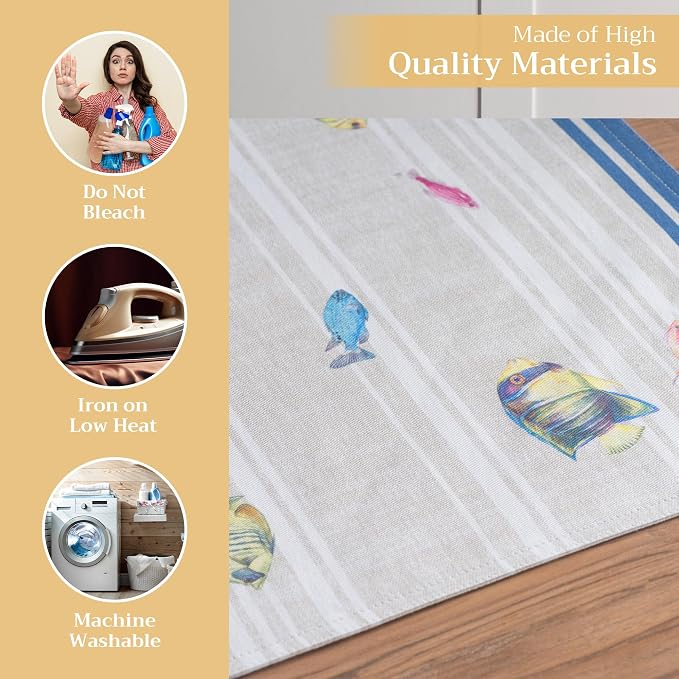 Maison d' Hermine Placemats Set of 4 Reusable 100% Cotton | Cloth Place Mats - Image 3