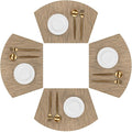 SHACOS Wedge Shape Placemats Set of 4 Woven Vinyl Placemat by SHACOS