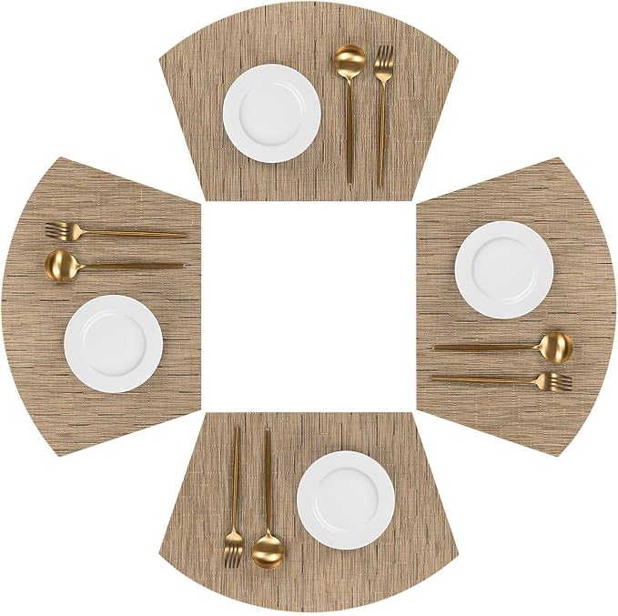 SHACOS Wedge Shape Placemats Set of 4 Woven Vinyl Placemat by SHACOS