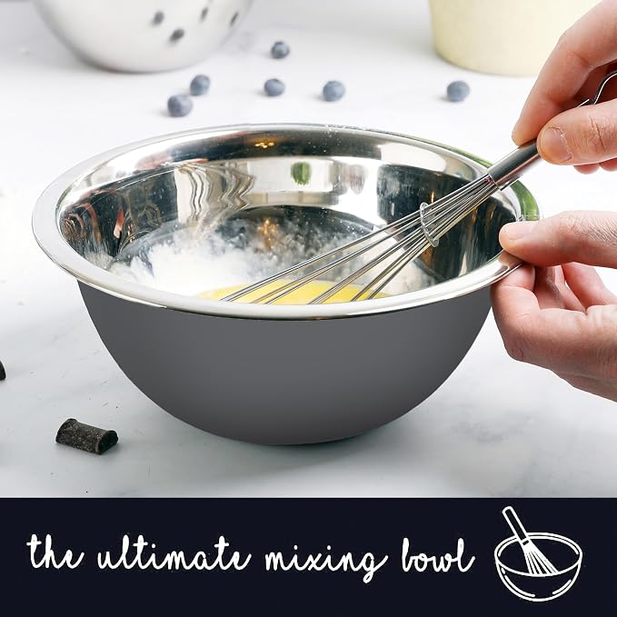 Stainless Steel Mixing Bowls Set, 5-Piece Meal Prep & Food Storage | .75 - Image 5