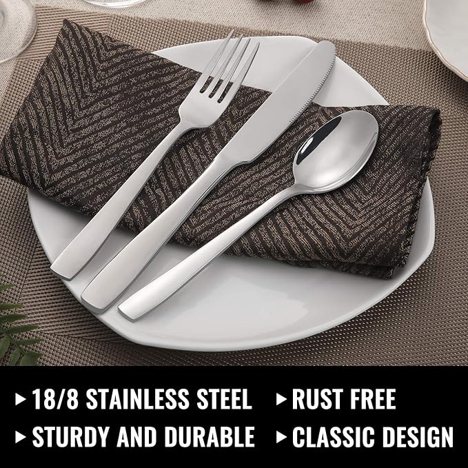 Hiware 72-Piece Silverware Set for 12, Stainless Steel Flatware Cutlery Set For - Image 3