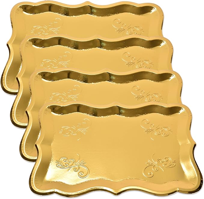 Gift Boutique 10 Gold Rectangle Trays by GiftBoutique