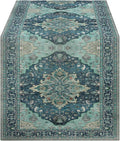 OYIMUA Boho Floral Pattern Summer Table Runner 90 Inches Long Teal and Blue by OYIMUA