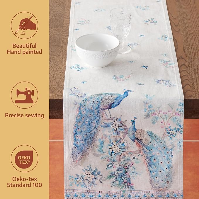 Maison d' Hermine Table Runner 100% Combed Cotton 14.5"x72" | Table Runners 72 - Image 2