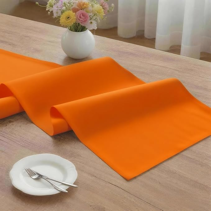 MEANMOY Orange Table Runner 108 Inches Long Waterproof Table Runners | Washable - Image 3