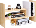 Desktop Organizer Office Storage Rack Adjustable Natural Wood Display Book by VERGOODR