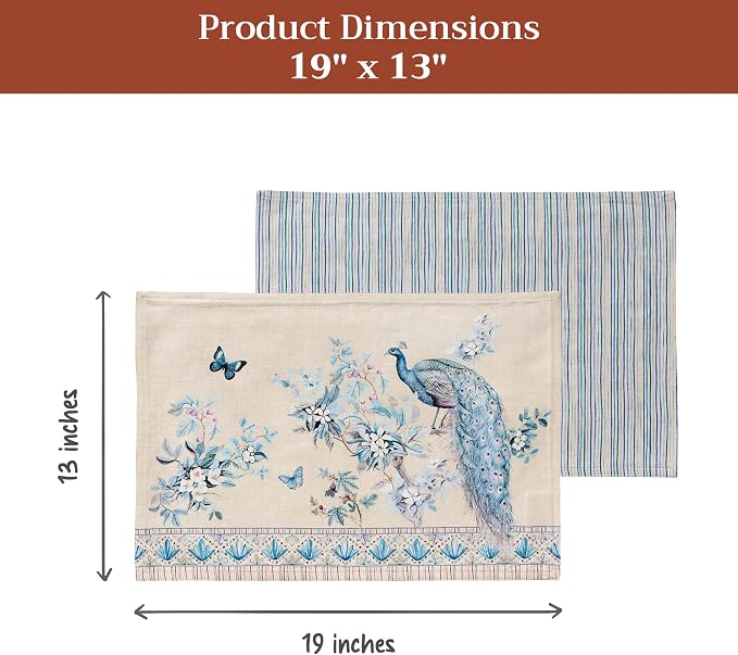 Maison d' Hermine Placemats Set of 4 Reusable 100% Combed Cotton | Cloth Place - Image 5