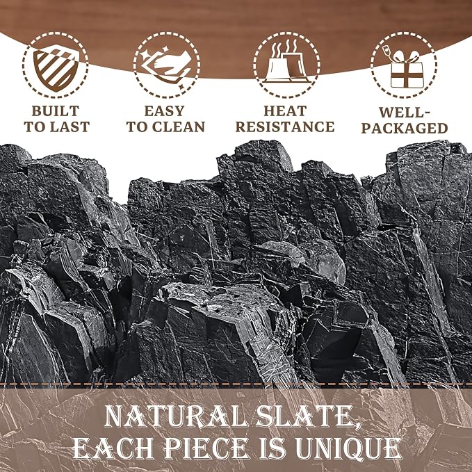 48 Pieces Slate Drink Coasters, GOH DODD 4 Inch Black Coasters Stone Coaster Set - Image 2