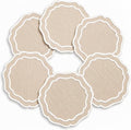 Linen Coasters for Drinks, 4.5 inch, Taupe | Absorbent Linen Drink Mats by EmbroideryLinenVN