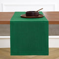 Solino Home 100% Pure Linen Table Runner Christmas Green, Fete 14 x 120 in | by SolinoHome