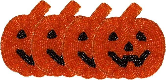 COTTON CRAFT Halloween Harvest Pumpkin Beaded Coasters by COTTONCRAFT