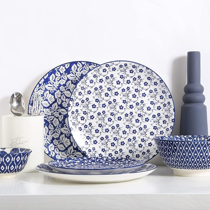 Selamica 8 inch Porcelain Dinner Plates, Large Size Serving Plate - Image 5