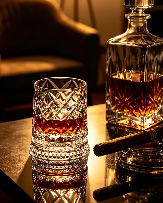 CEEFU 360° Spinning Whiskey Glasses Set - Image 3