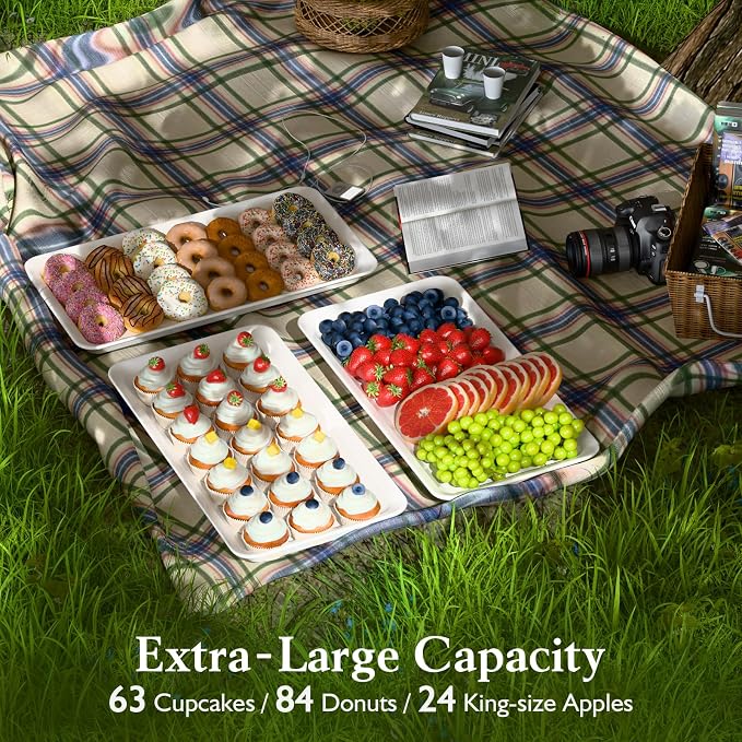 Bumusty Large 3-Tier Melamine Serving Tray Set, 17 x 8.7 in, Birthdays and - Image 7