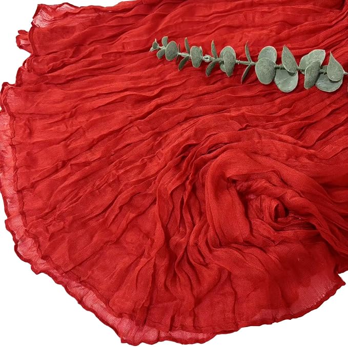 6Pack Red Cheesecloth Table Runner 20 x 120 inch Gauze Table Runner | Red - Image 4